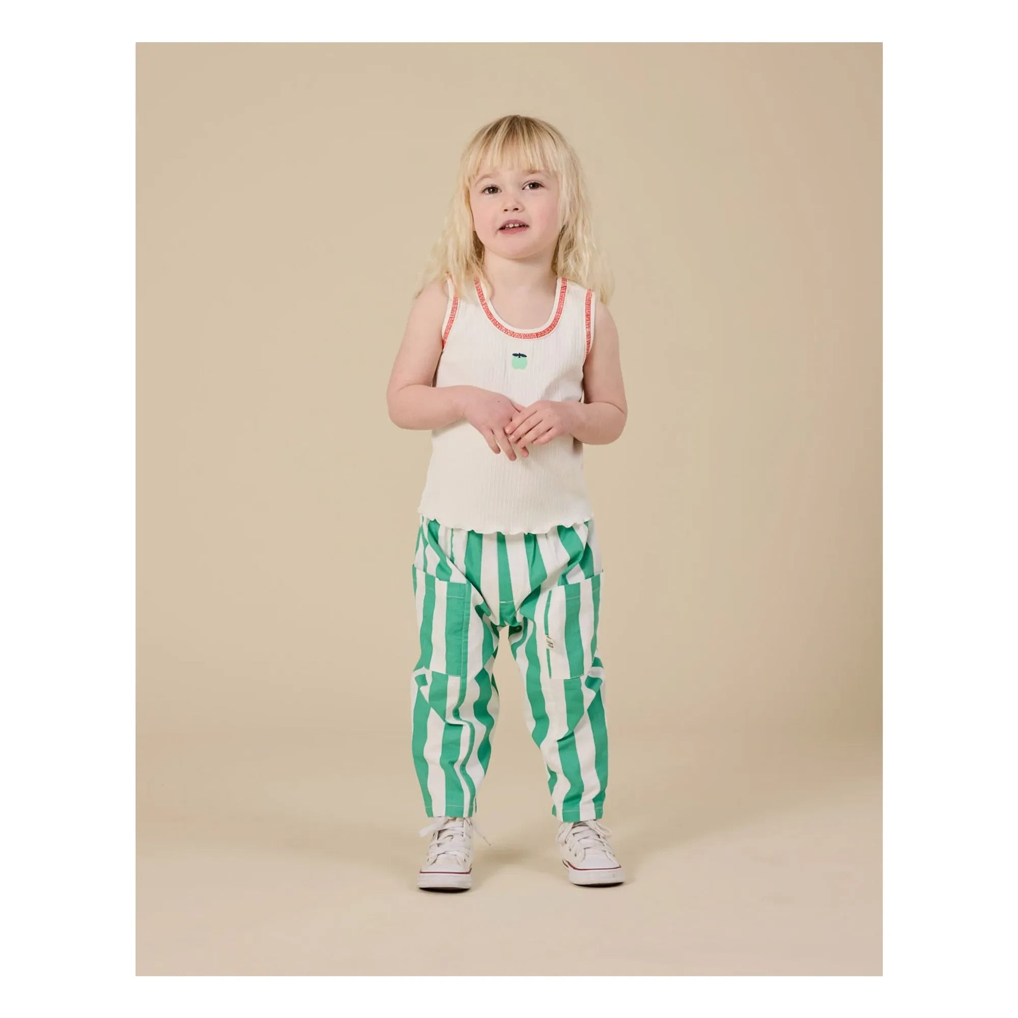Goldie + Ace - Pantalones con bolsillo a rayas | Verde