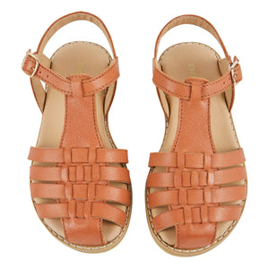Emile et Ida - Sandalias de piel con tiras cruzadas | Camel