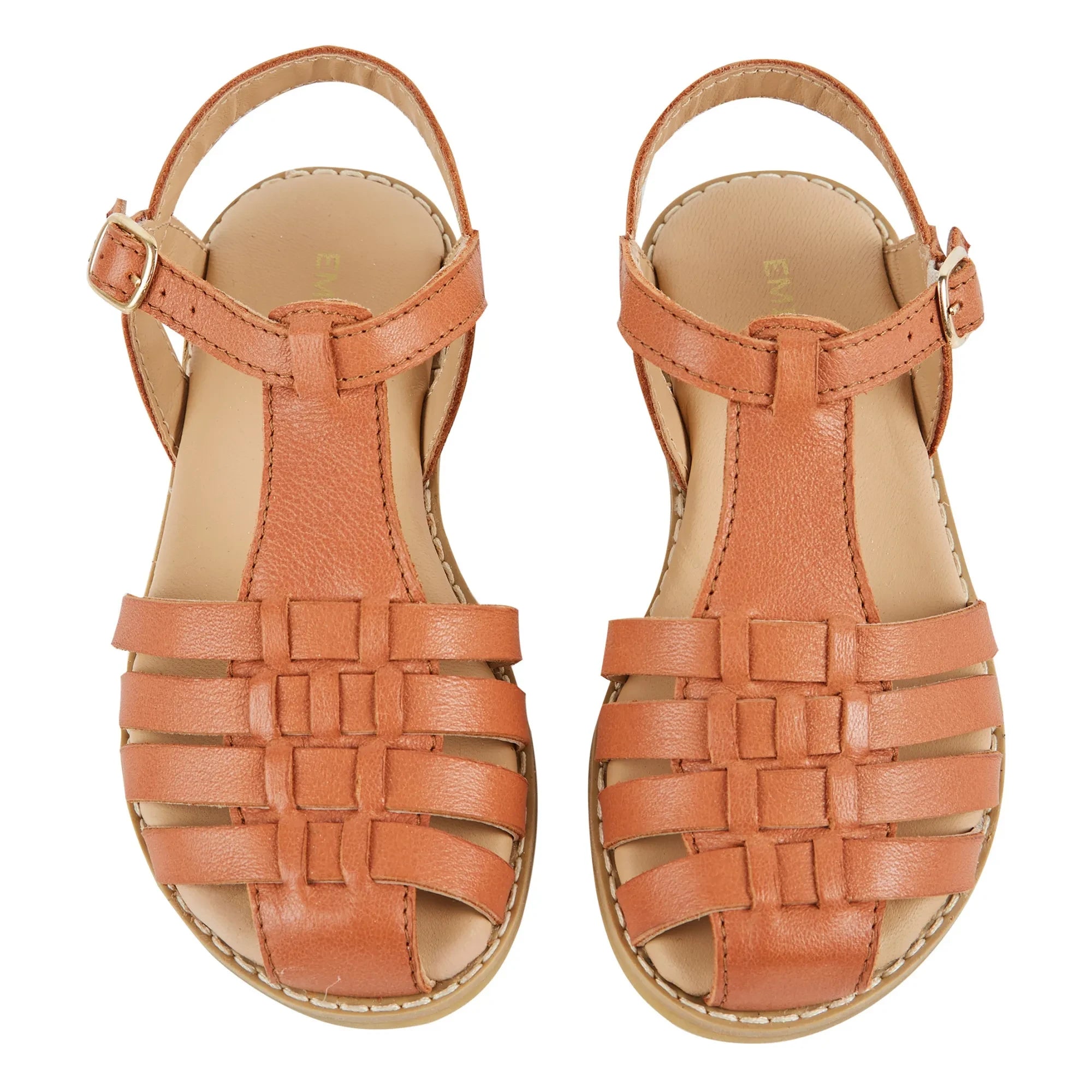 Emile et Ida - Sandalias de piel con tiras cruzadas | Camel