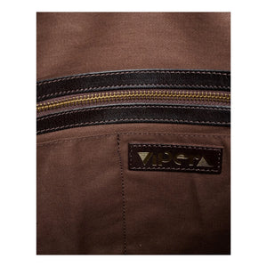 Vipera - Bolso de mano de piel con parche de almohada | Chocolate