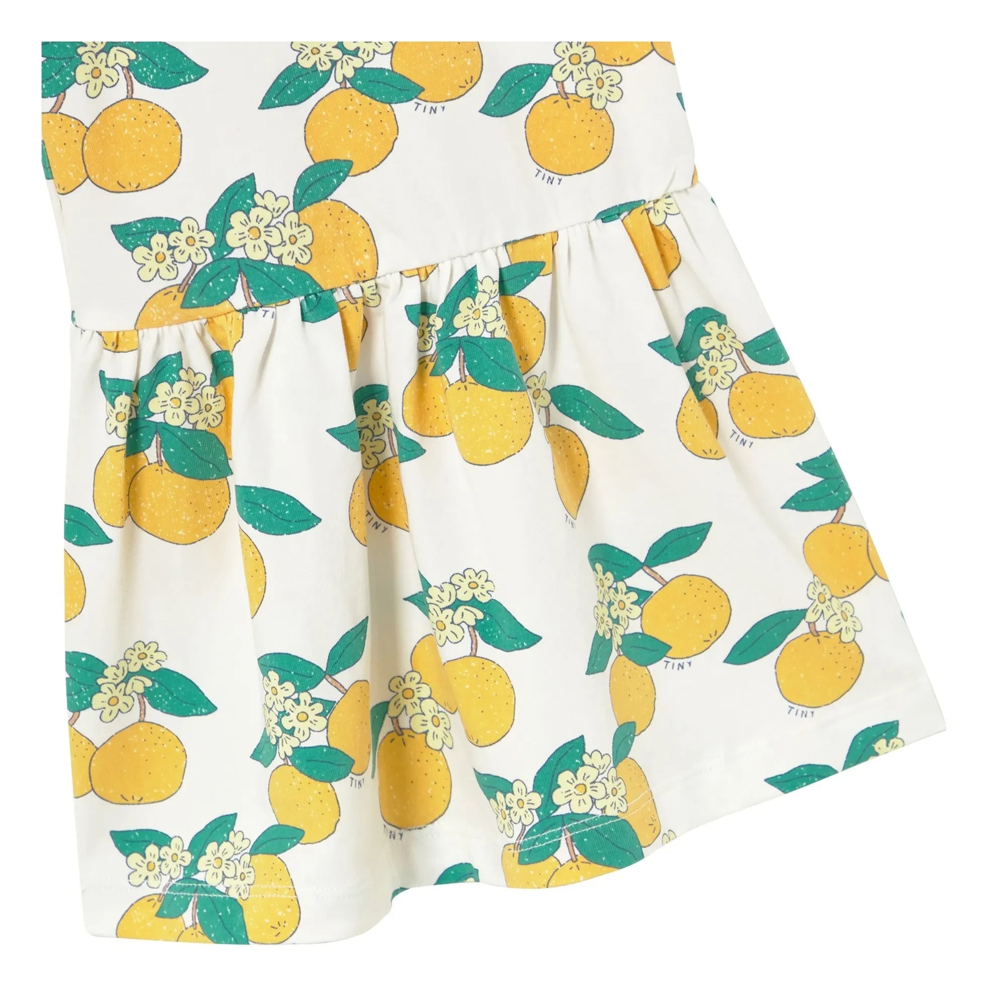 Tinycottons - Pantalones con volantes naranjas de algodón orgánico | Blanco