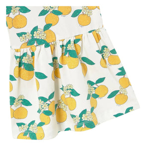 Tinycottons - Pantalones con volantes naranjas de algodón orgánico | Blanco