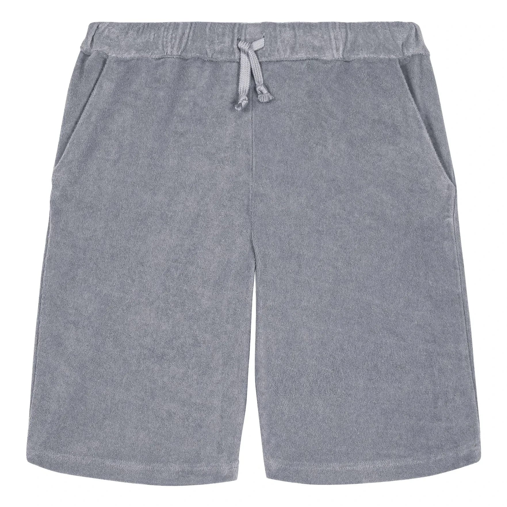 Studio Bohème - Pantalón corto de toalla de algodón orgánico Basile | Azul grisáceo