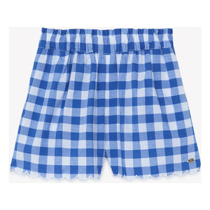Tartine et Chocolat - Blusa bordada y conjunto de pantalón corto de cuadros | Azul real