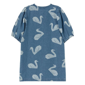 Tinycottons - Vestido Cisnes Vaqueros | Azul