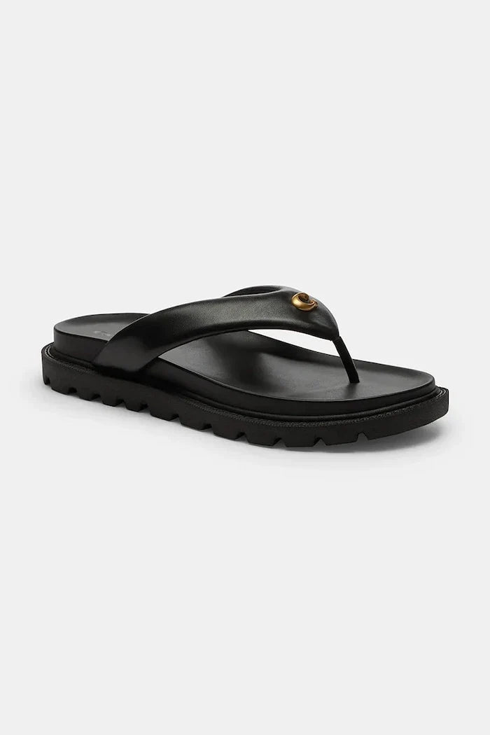 Coach Brynn Leather Thong Sandal Sandalia de Dedo de Cuero para Mujer