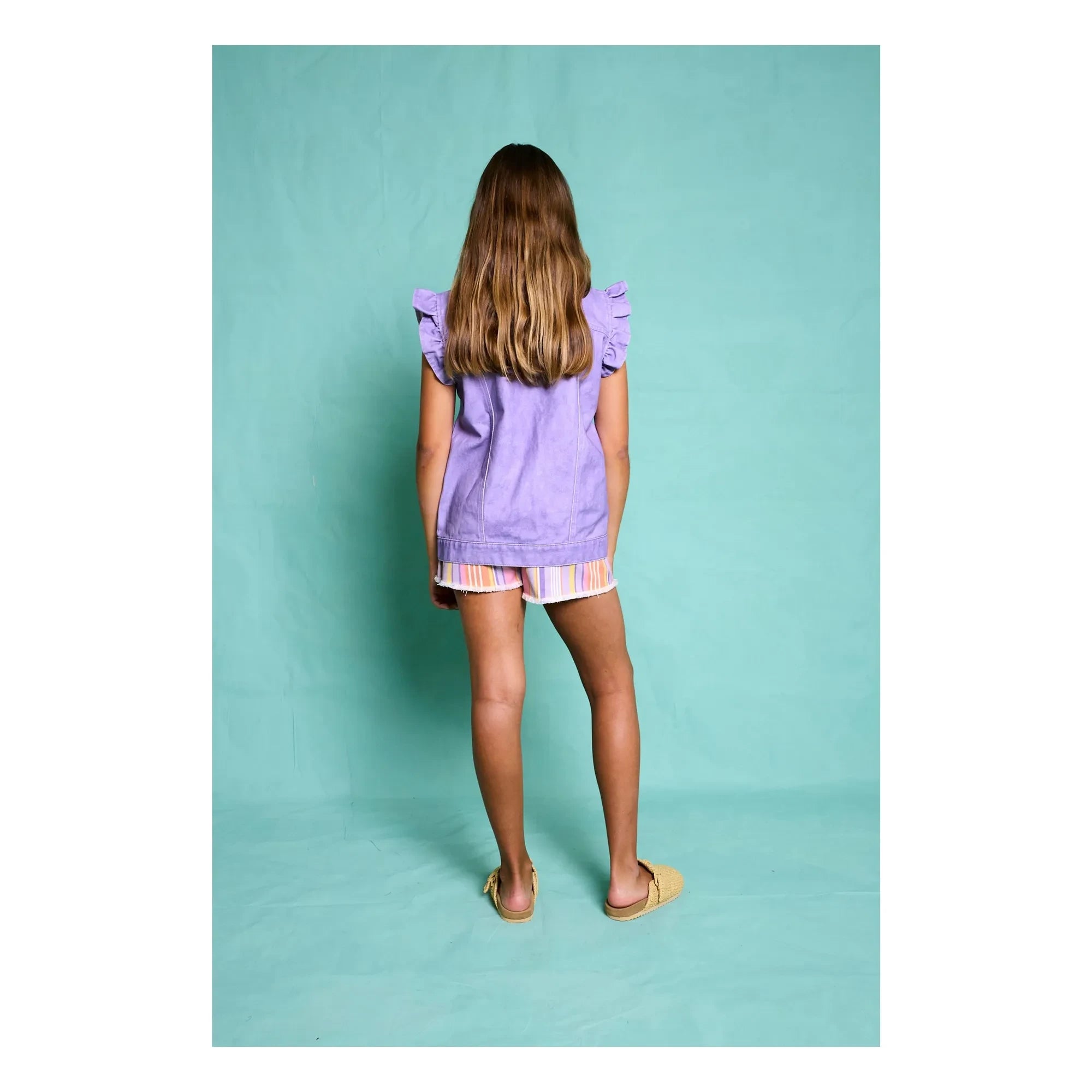 Favorite People - Shorts a rayas Ricotta | Morado