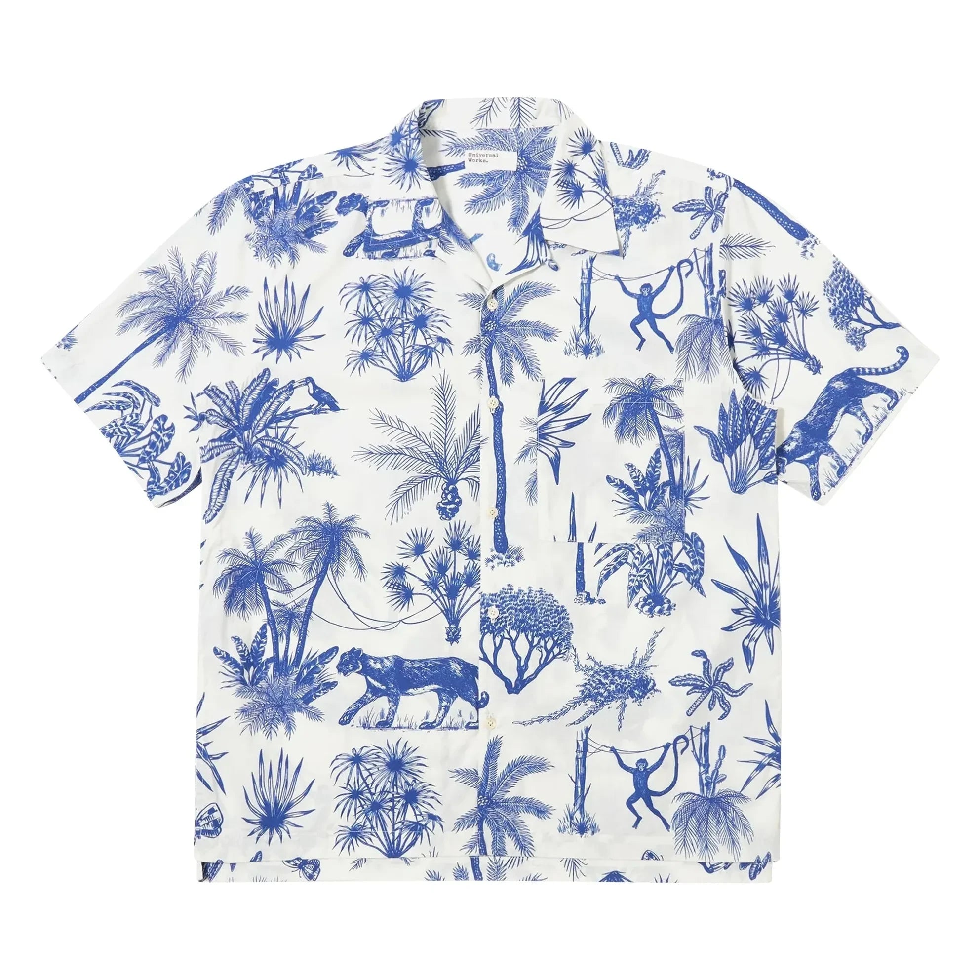 Universal Works - Camisa Camp Jungle Canvas | Blanco