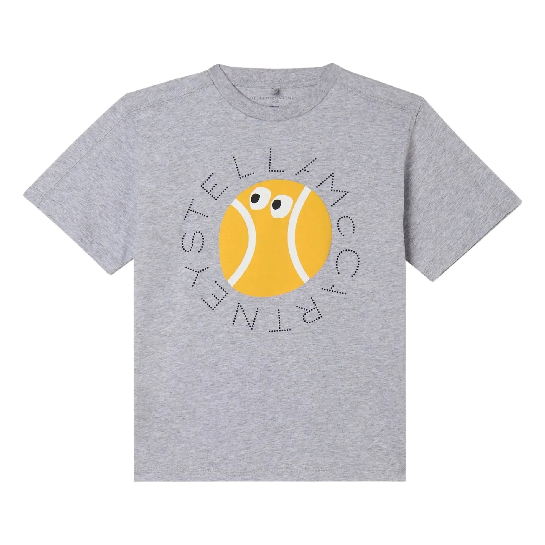 Stella McCartney Kids - Camiseta de algodón orgánico Stella Tennis | Gris jaspeado
