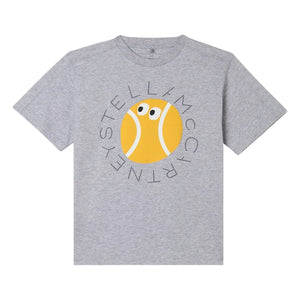 Stella McCartney Kids - Camiseta de algodón orgánico Stella Tennis | Gris jaspeado