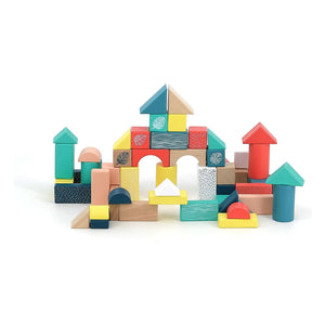 Vilac - Bajo el dosel set de construcción de madera - Caja de 54 piezas
