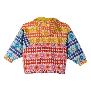 Fabula - Cortavientos Damier Fleurs | Naranja