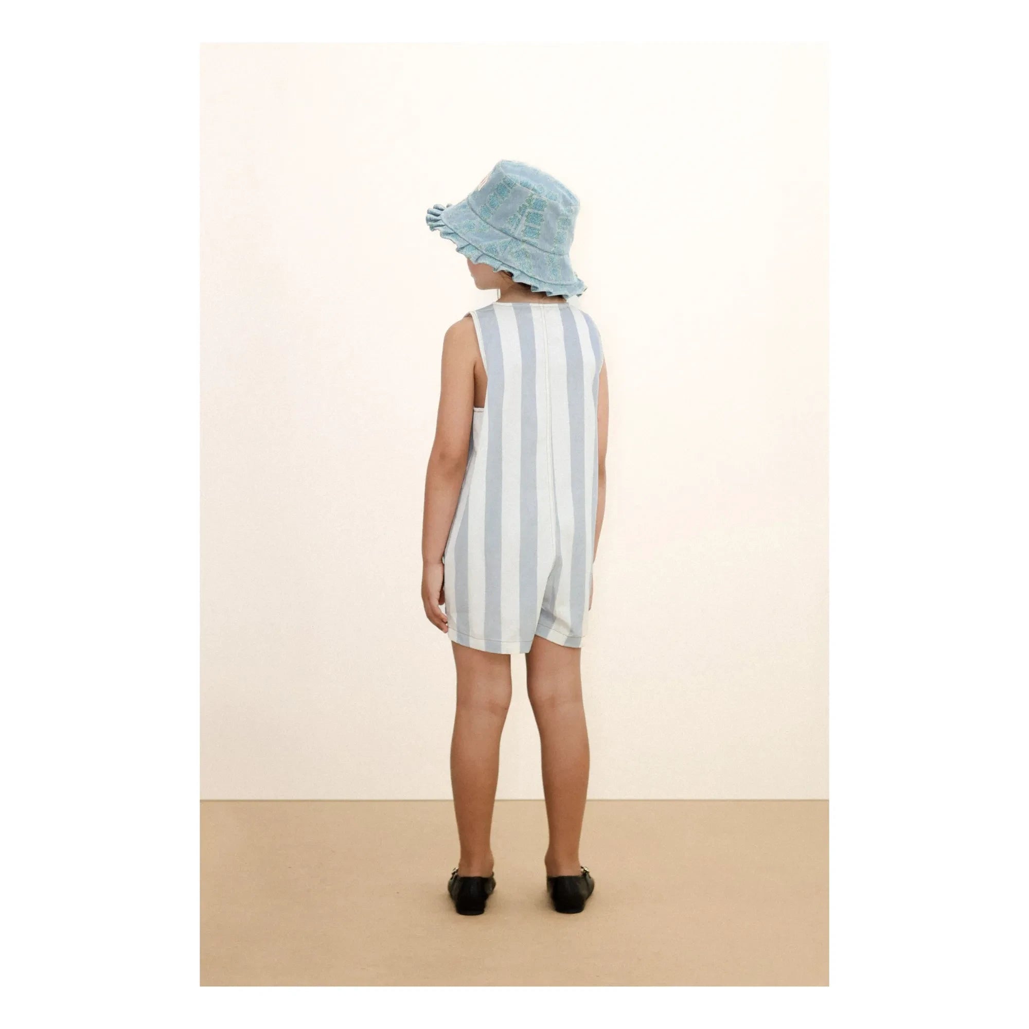 Tinycottons - Mono de sarga a rayas finas azules