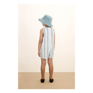 Tinycottons - Mono de sarga a rayas finas azules