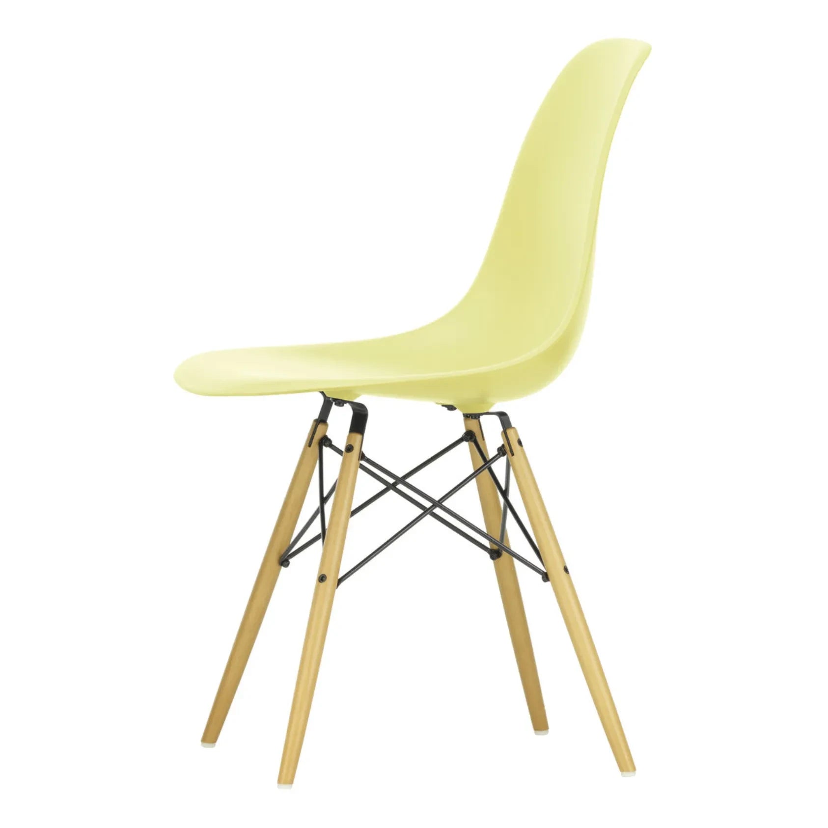Vitra - Silla de plástico DSW - base de arce - Charles & Ray Eames | Amarillo limón