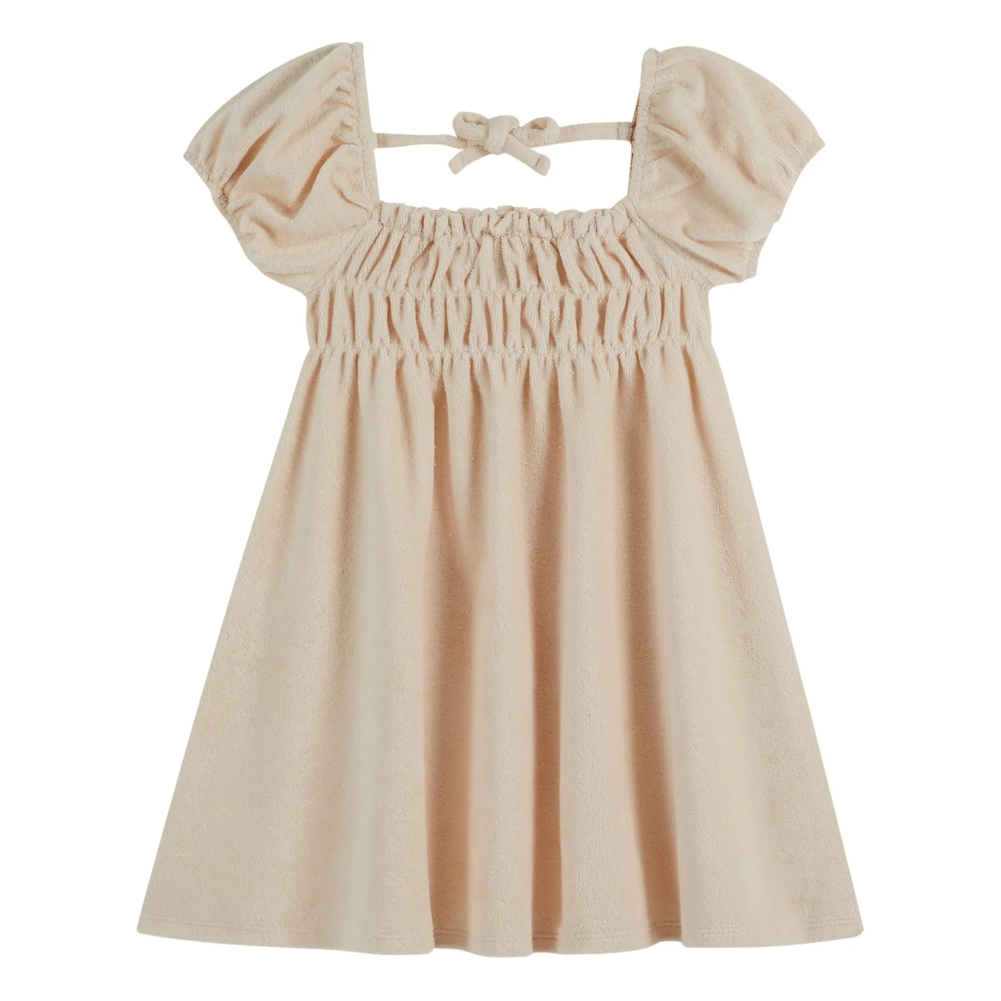Emile et Ida - Vestido fruncido de felpa | Crudo