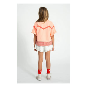 Piupiuchick - Chaqueta de sarga de manga corta geométrica | Coral