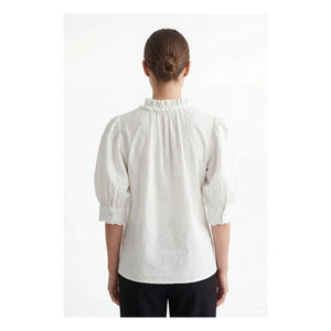 BELLEPIECE - Blusa de algodón con bordado Belem | Blanco