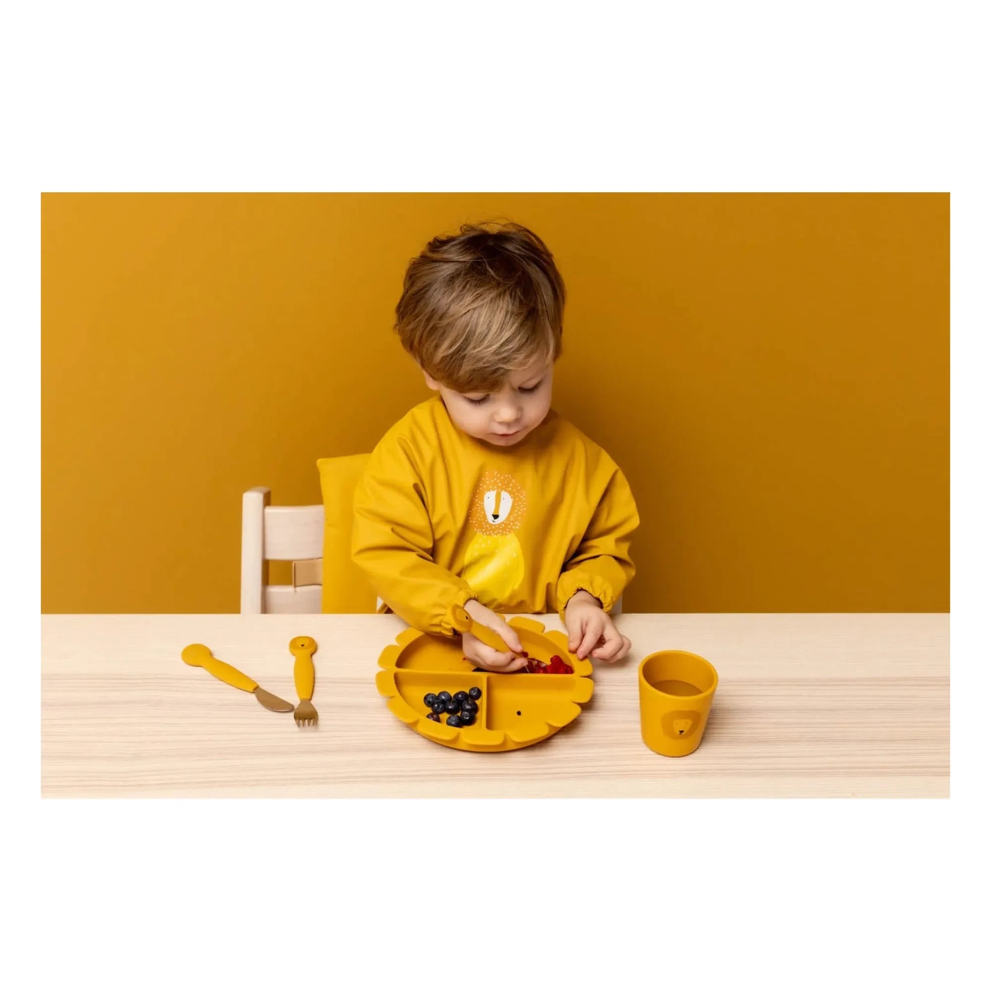 Trixie - Plato con ventosa y divisiones Mr. Lion | Amarillo