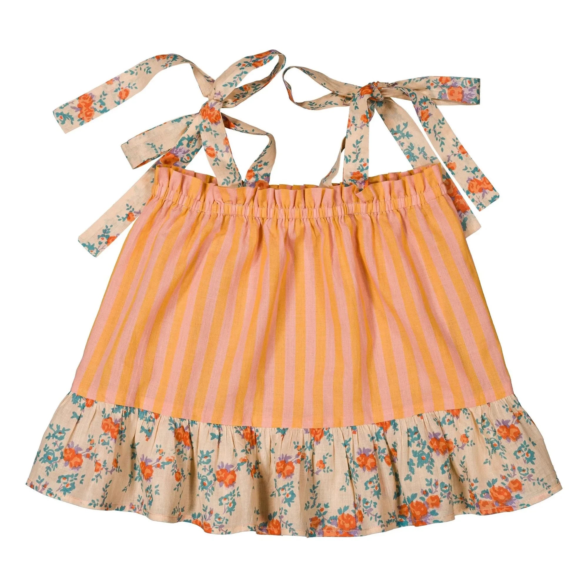 Louis Louise - Top Zoya a rayas florales | Naranja