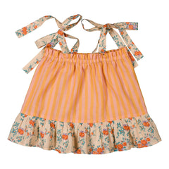 Louis Louise - Top Zoya a rayas florales | Naranja