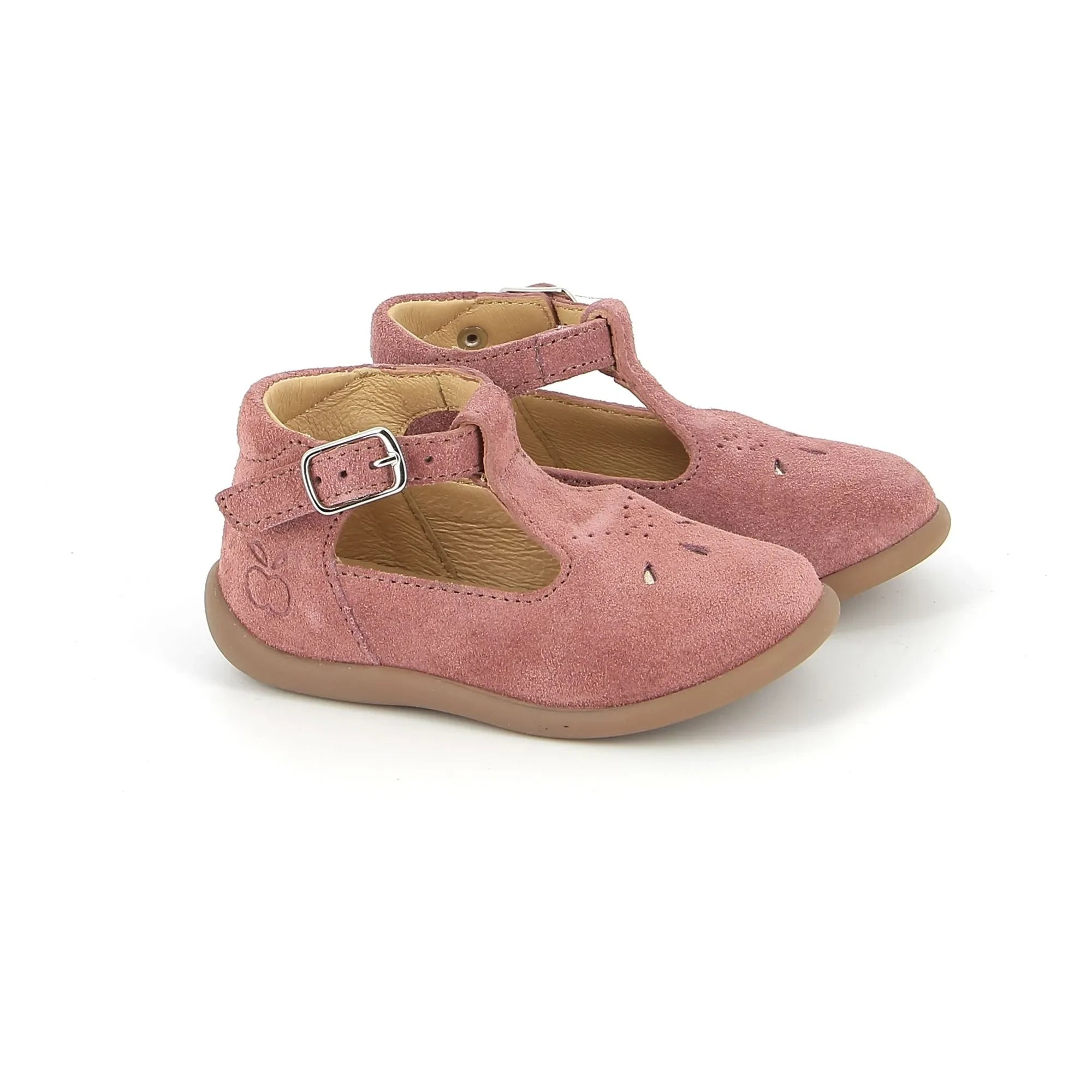 Pom d'Api - Sandalias de terciopelo Salomé de pie | Rosa