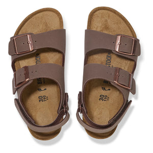 BIRKENSTOCK - Sandalia Milano AS Niños Birko-Flor Birkibuc | Marrón oscuro