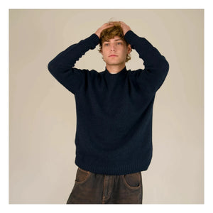 Origin Knitwear - Suéter de Lana sin Costuras | Azul Marino
