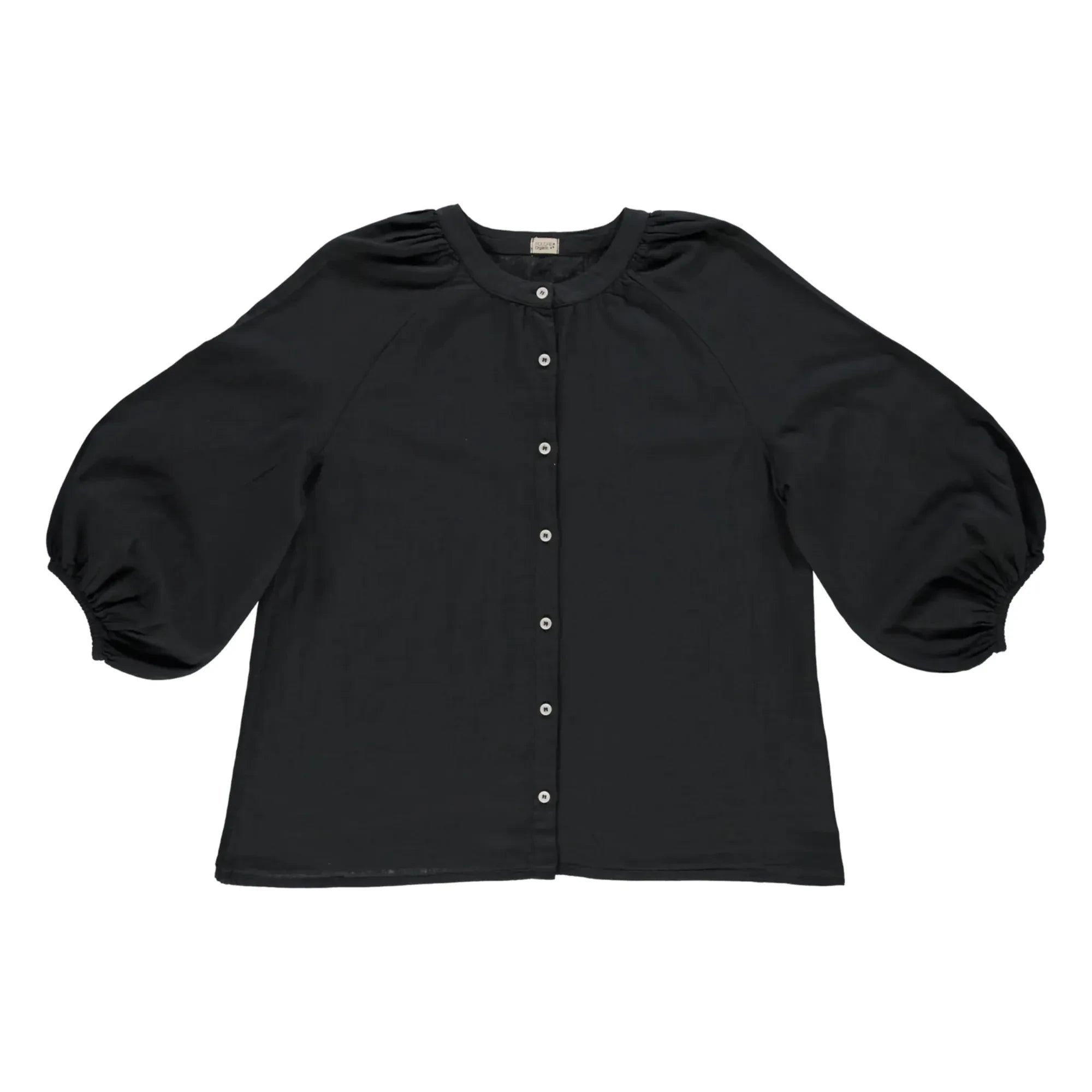 Poudre Organic - Blusa Onager Gasa Doble Capa Algodón - Colección Mujer | Negro