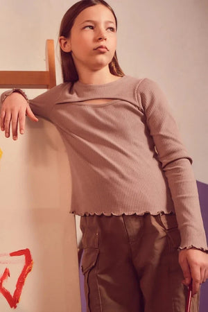 Blusa Mayoral de manga larga de algodón y elastano para niños