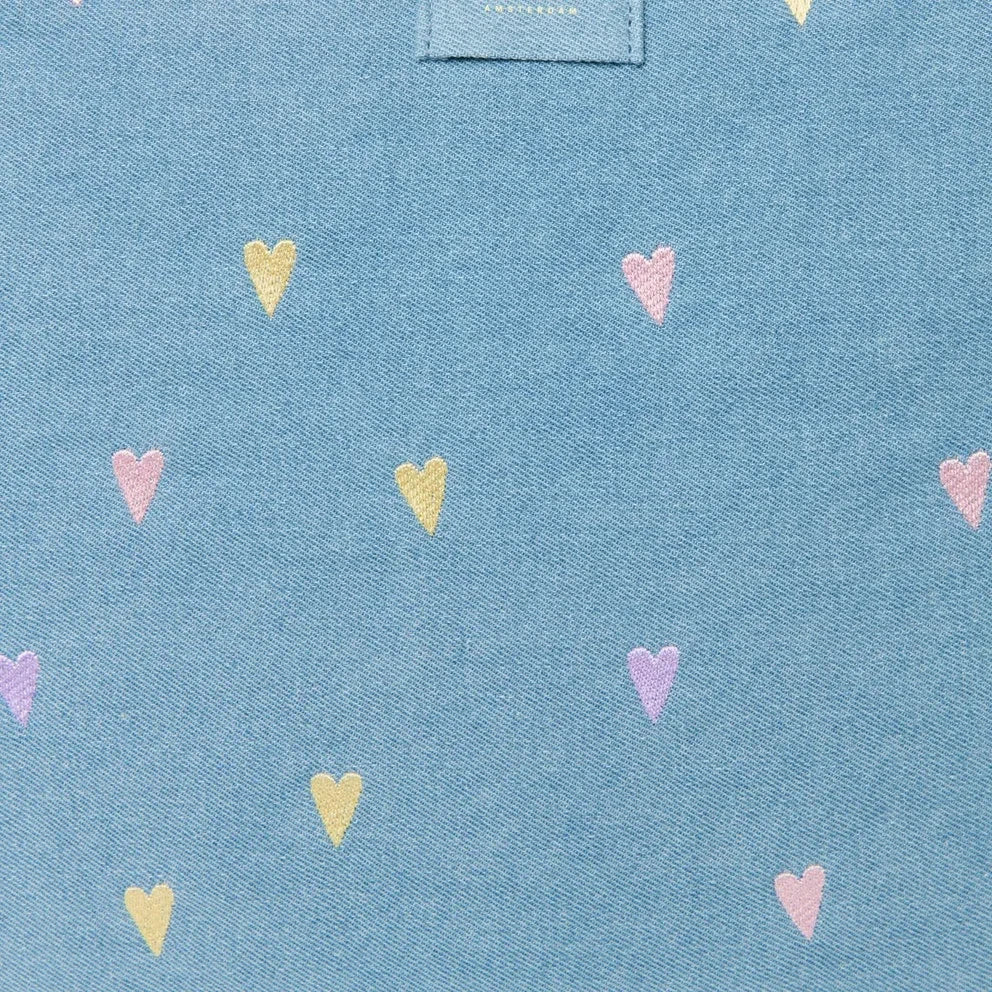 Studio Noos - Hearts Denim Bebek Bezi Çantası