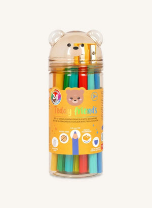 Legami - Set de lápices de colores Teddy Friends de 24 piezas