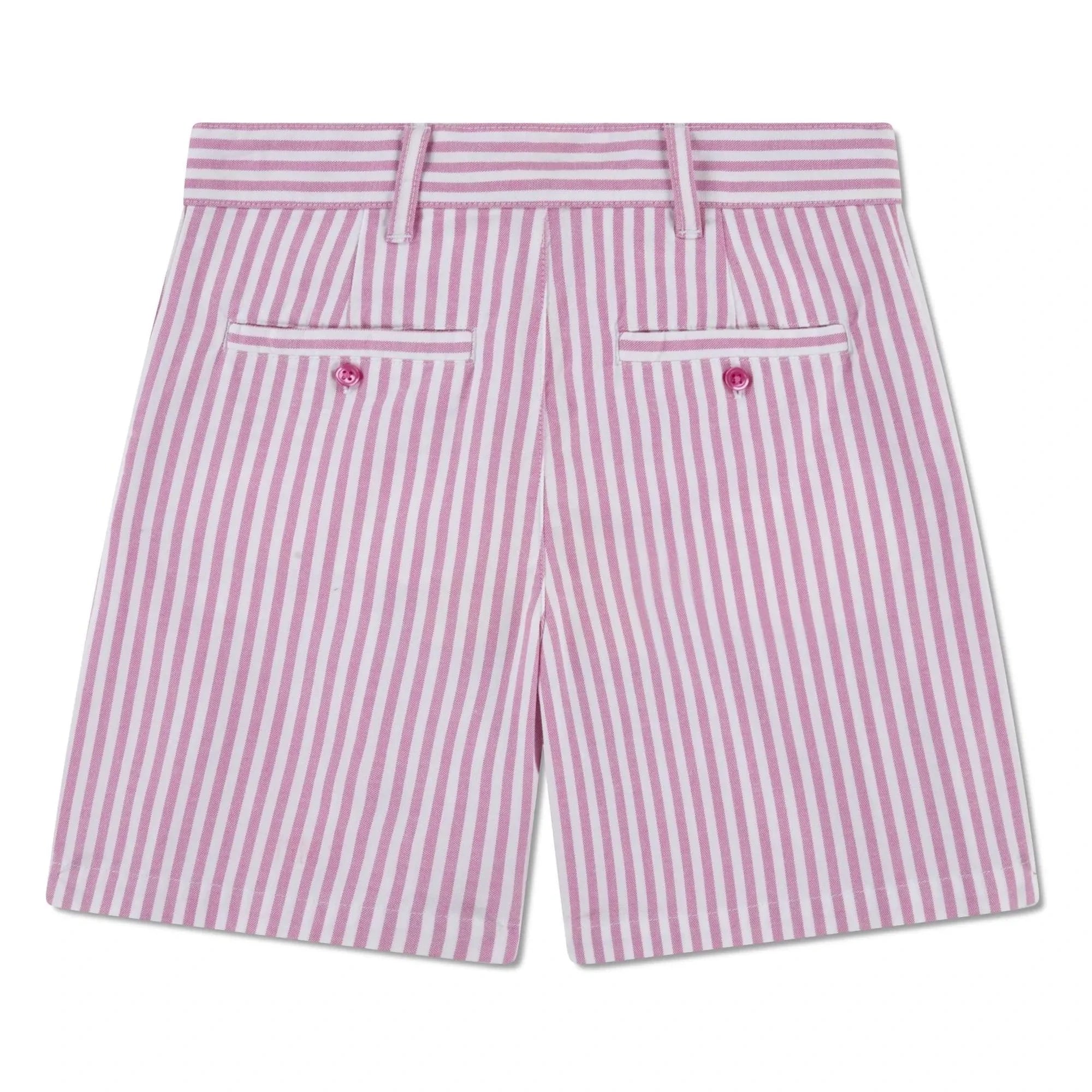Lacoste - Shorts Pinch de Algodón Orgánico con Rayas | Rosa