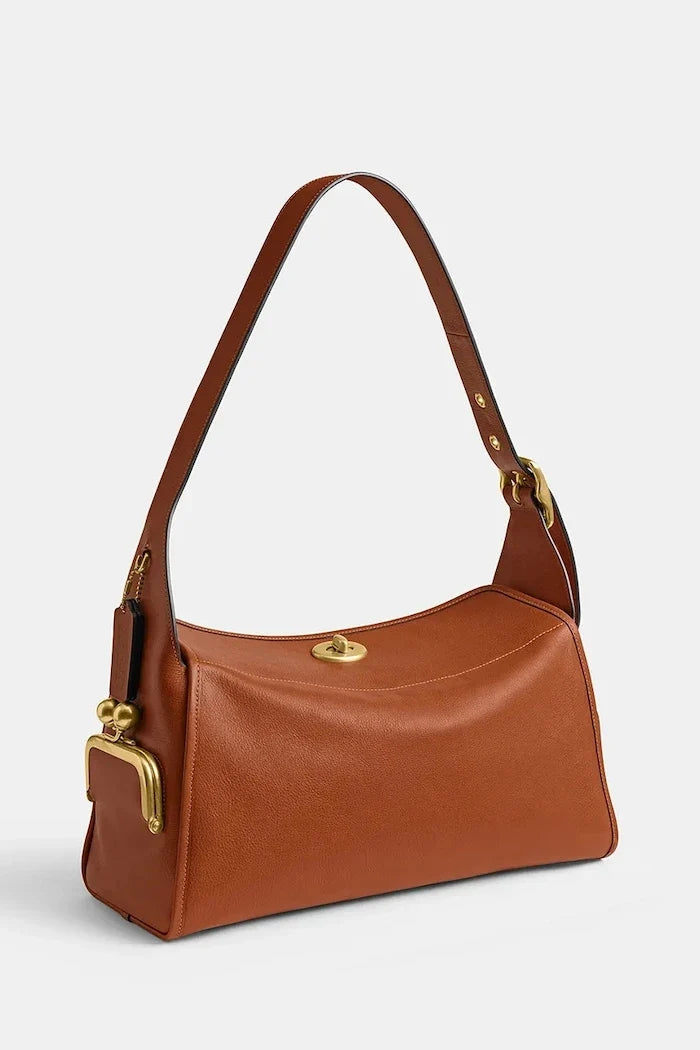 Bolso Hobo de cuero para mujer Coach Turnlock Haversack