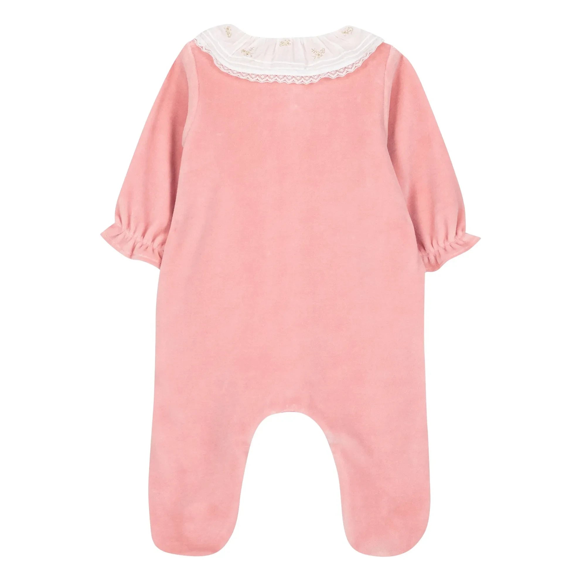Tartine et Chocolat - Dantel Yaka İşlemeli Pijama | Pembe