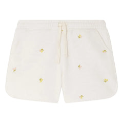 Bonpoint - Caroline Cherry Organic Cotton Fleece Shorts | Ecru