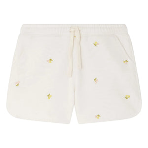 Bonpoint - Caroline Cherry Organic Cotton Fleece Shorts | Ecru