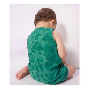 Petit Bateau - Mono de toalla de palma de algodón orgánico | Verde