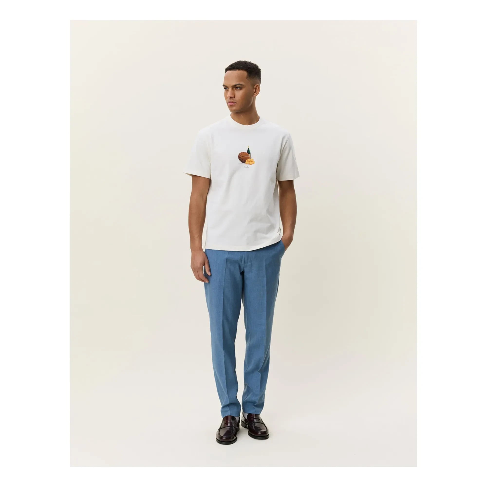 Les Deux - Camiseta con limón | Blanco roto