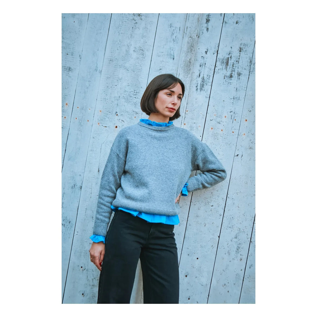 Poudre Organic - Azalea Yün Kazak | Mavi