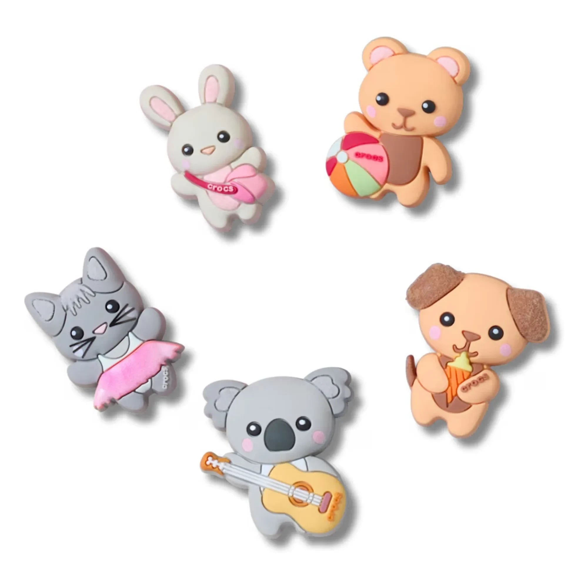 Crocs - Pack de 5 Jibbitz de Animales Adorables | Rosa