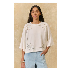 Louise Misha - Blusa de algodón orgánico Neolar | Crudo