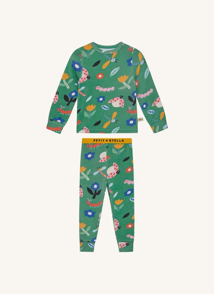 Petit Stella - Pijama de libélulas de algodón Pima y modal | Verde