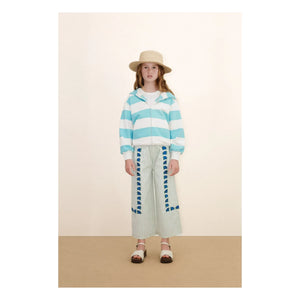Tinycottons - Sudadera con capucha de algodón orgánico a rayas | Azul claro