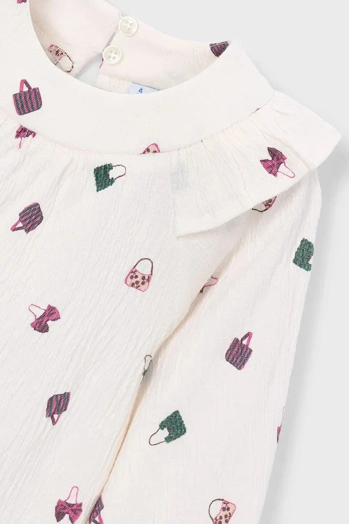 Blusa de algodón con volantes Mayoral para niños