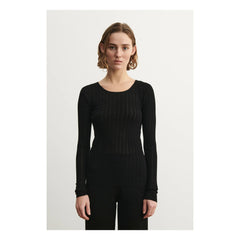 FUB - Braguitas de punto calado de lana merina - Colección Mujer | Negro