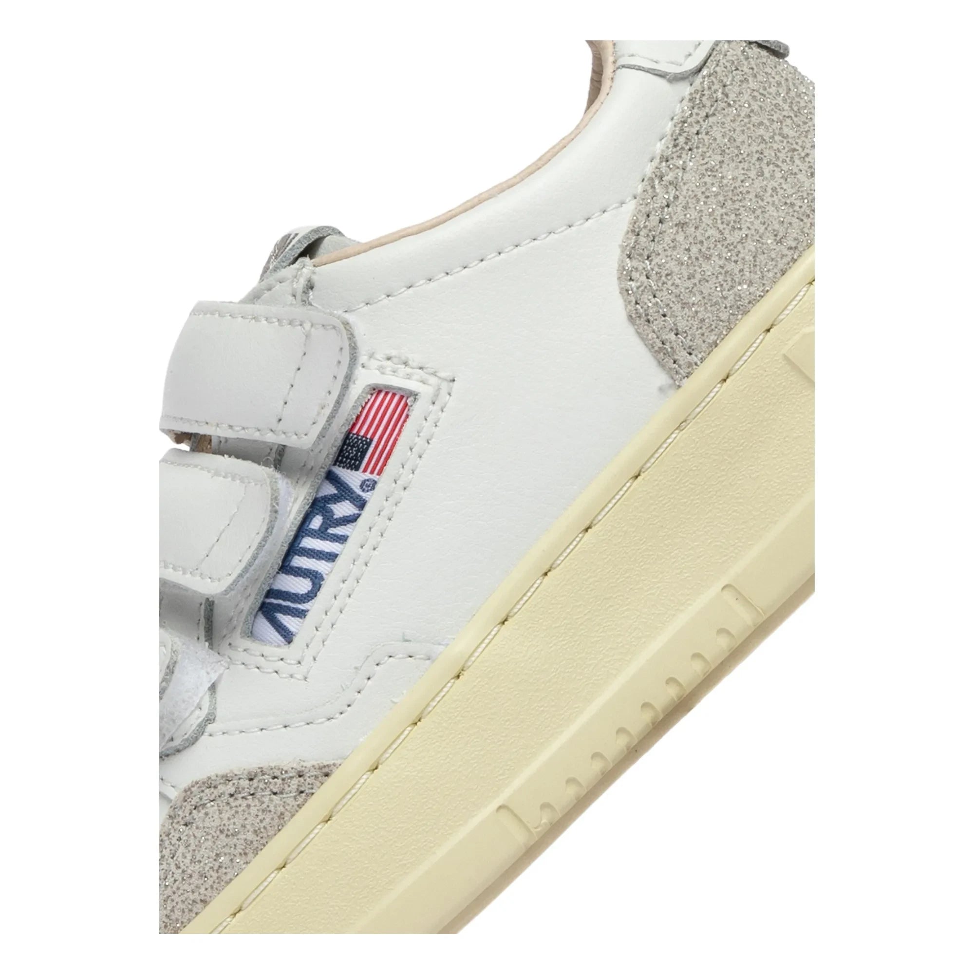 Autry - Zapatillas Bajas de Glitter de Piel Kidstripes para Niños | Plata