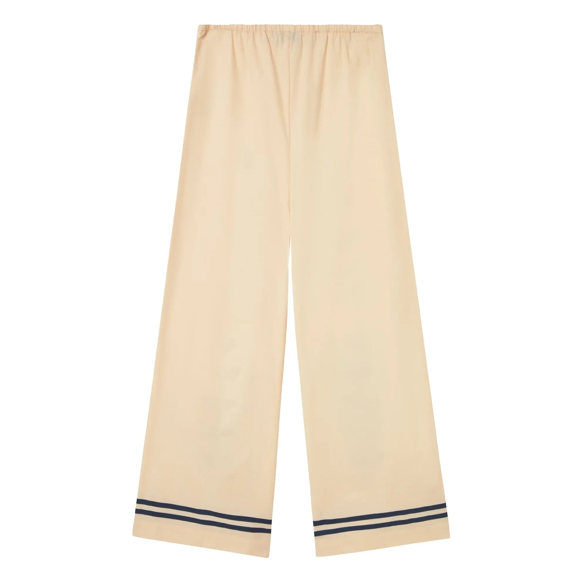 The Tiny Big Sister - Pantalones de lino y algodón elásticos | Crema