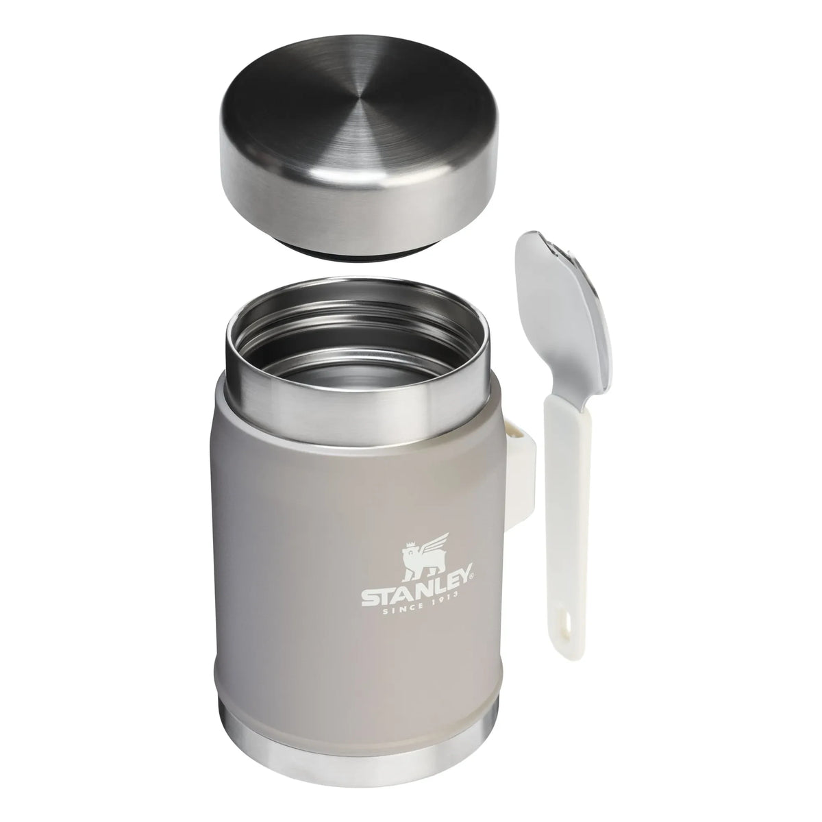 Stanley 1913 - Termo legendario con cuchara/tenedor 0,4 L | Gris