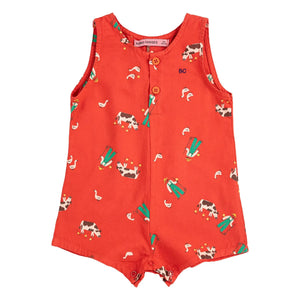 Bobo Choses - Mono corto Farm de algodón orgánico | Rojo